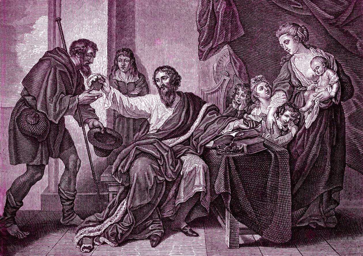Alfred the Great and the pilgrim by Unbekannter Künstler