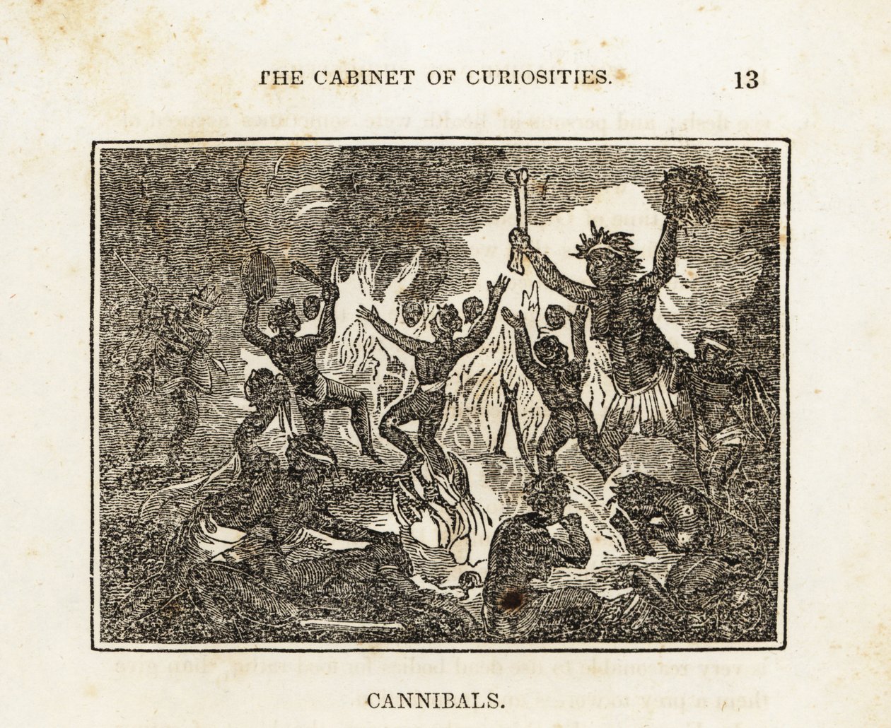 Cannibals dancing around a fire by Unbekannter Künstler