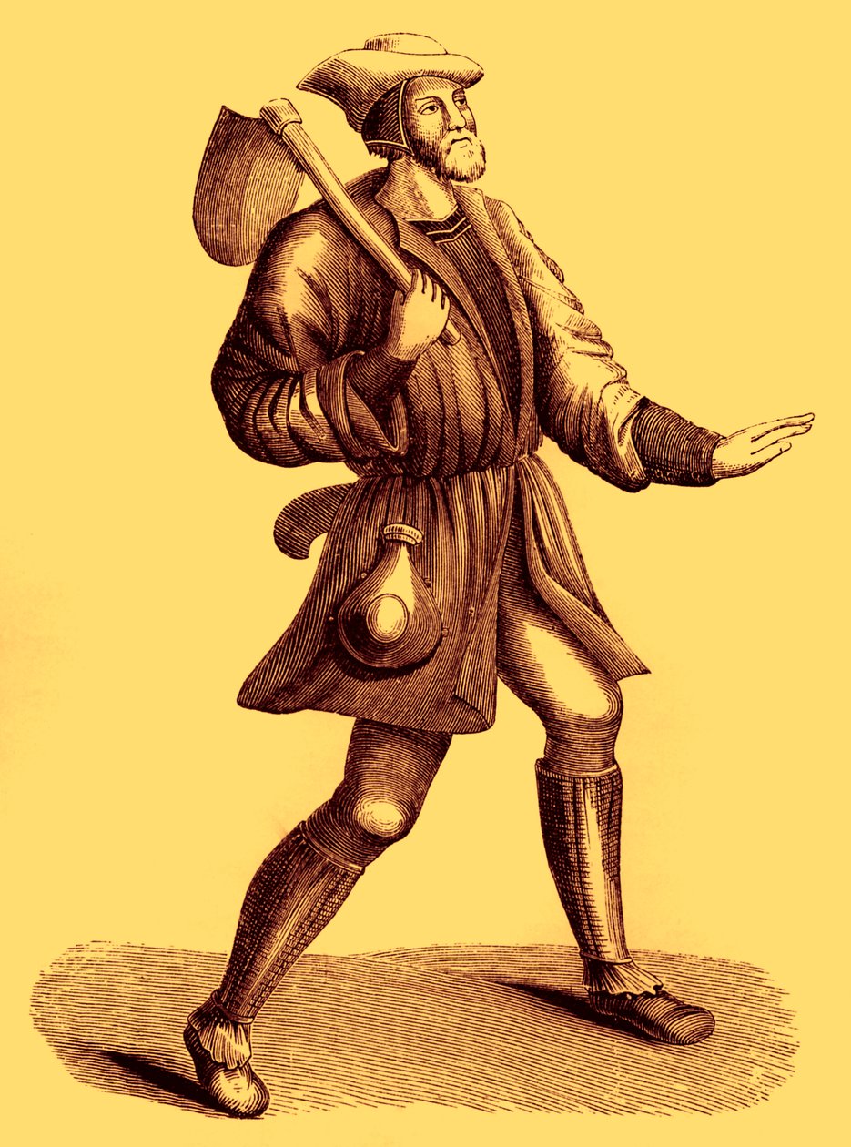 Costume of a Villein or Peasant by Unbekannter Künstler