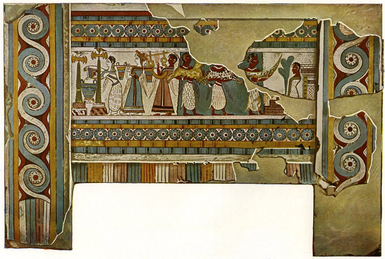 Detail from a painted sarcophagus by Unbekannter Künstler