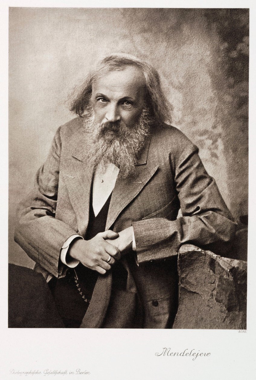 Dmitry Ivanovich Mendeleyev, Russian chemist, c 1905 by Unbekannt