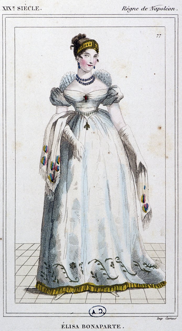 Elisa Bonaparte Baciocchi, c. 1810 (engraving) by Unbekannter Künstler