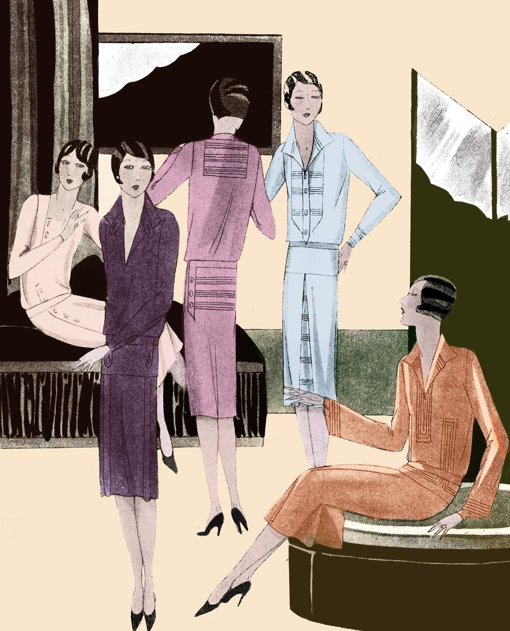 Fashion Dresses in Spring 1928 by Unbekannter Künstler