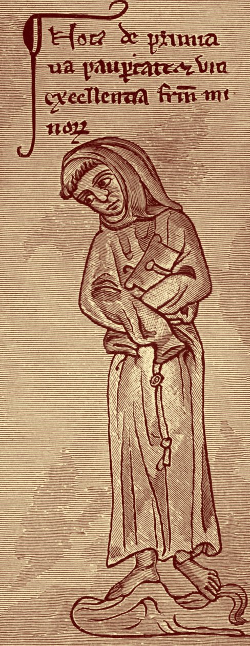 Franciscan - from drawing by Matthew Paris by Unbekannter Künstler