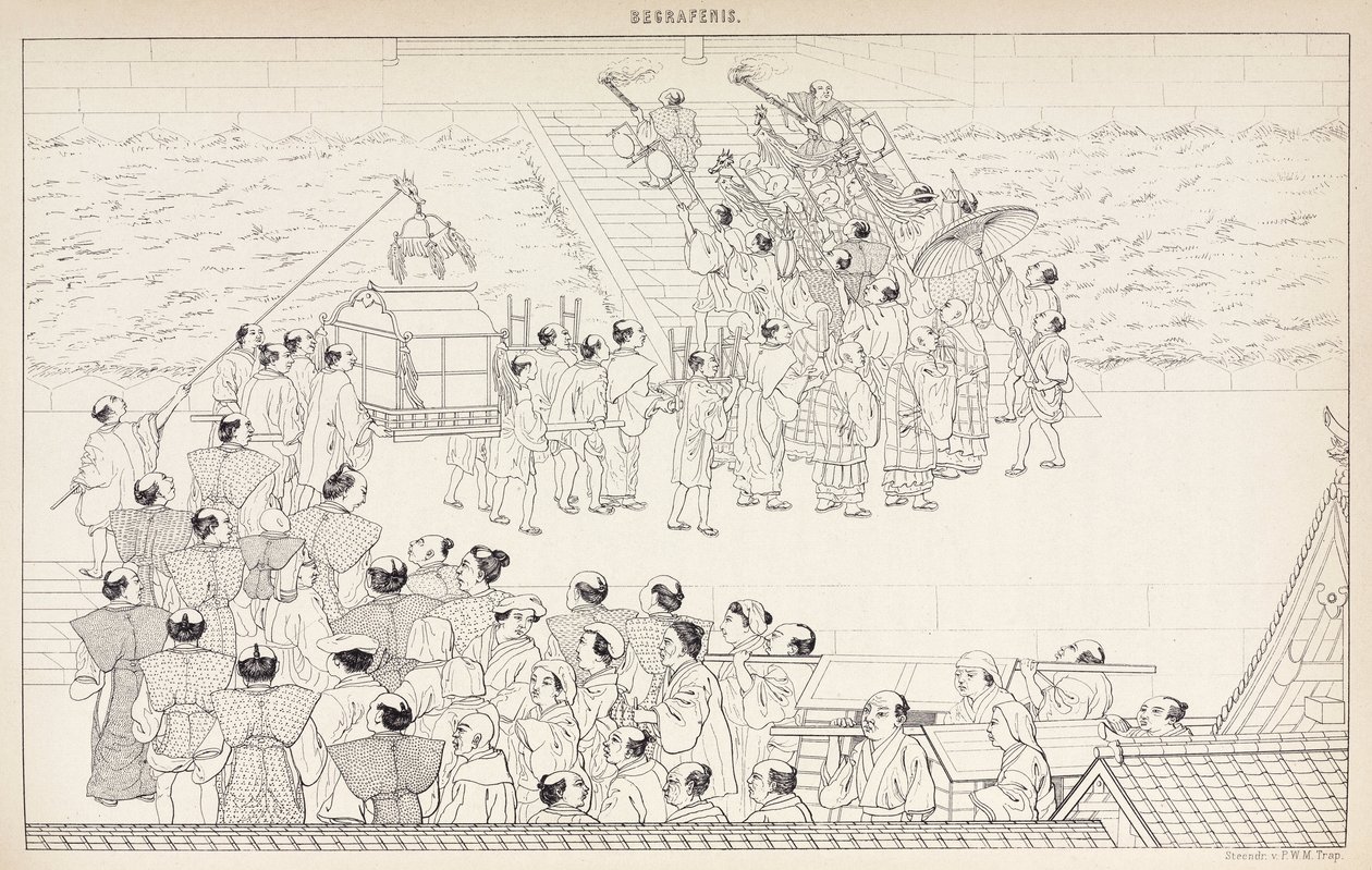 Funeral procession, Japan by Unbekannt
