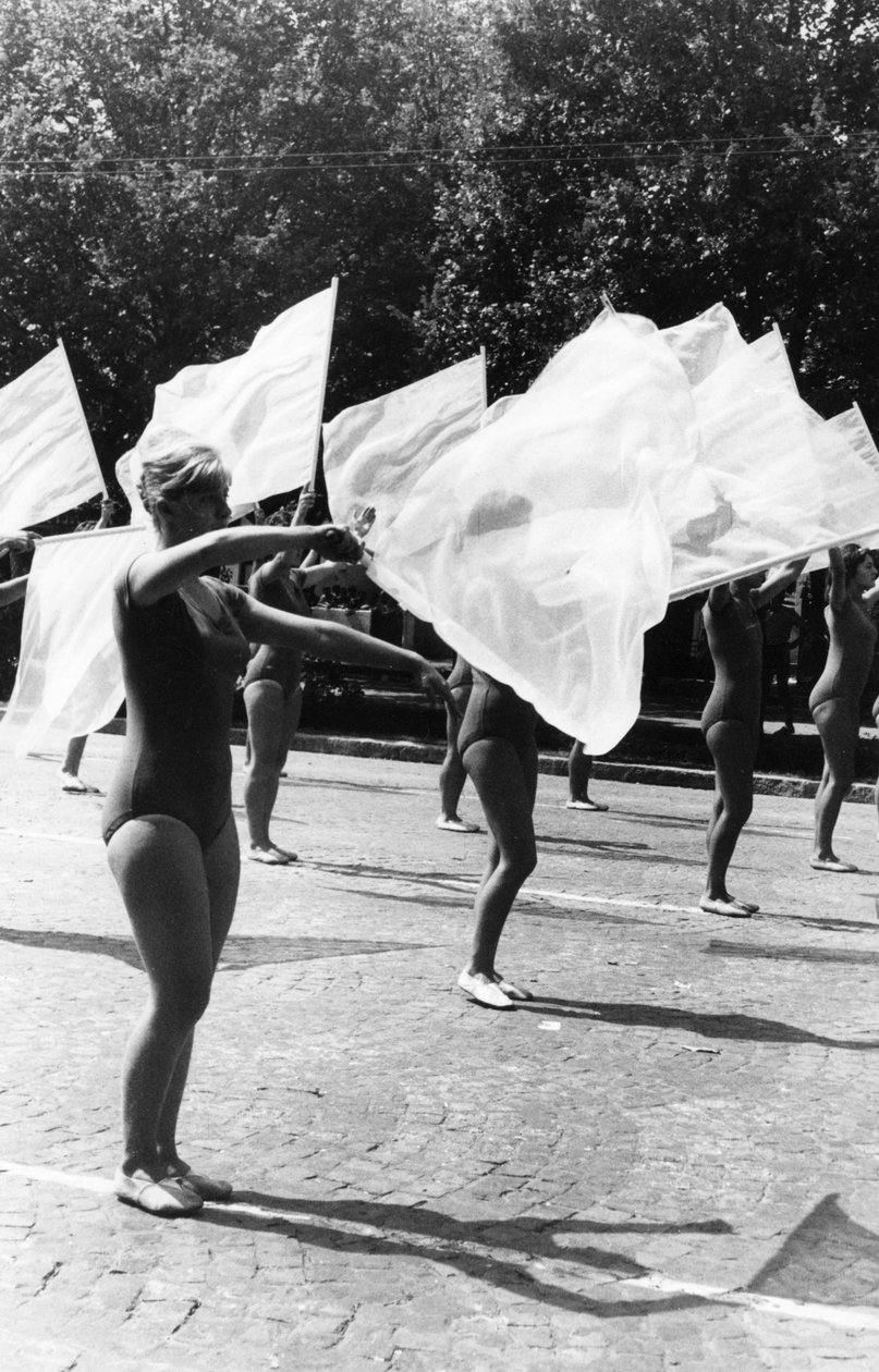 Gymnasts parade in Bucharest by Unbekannt