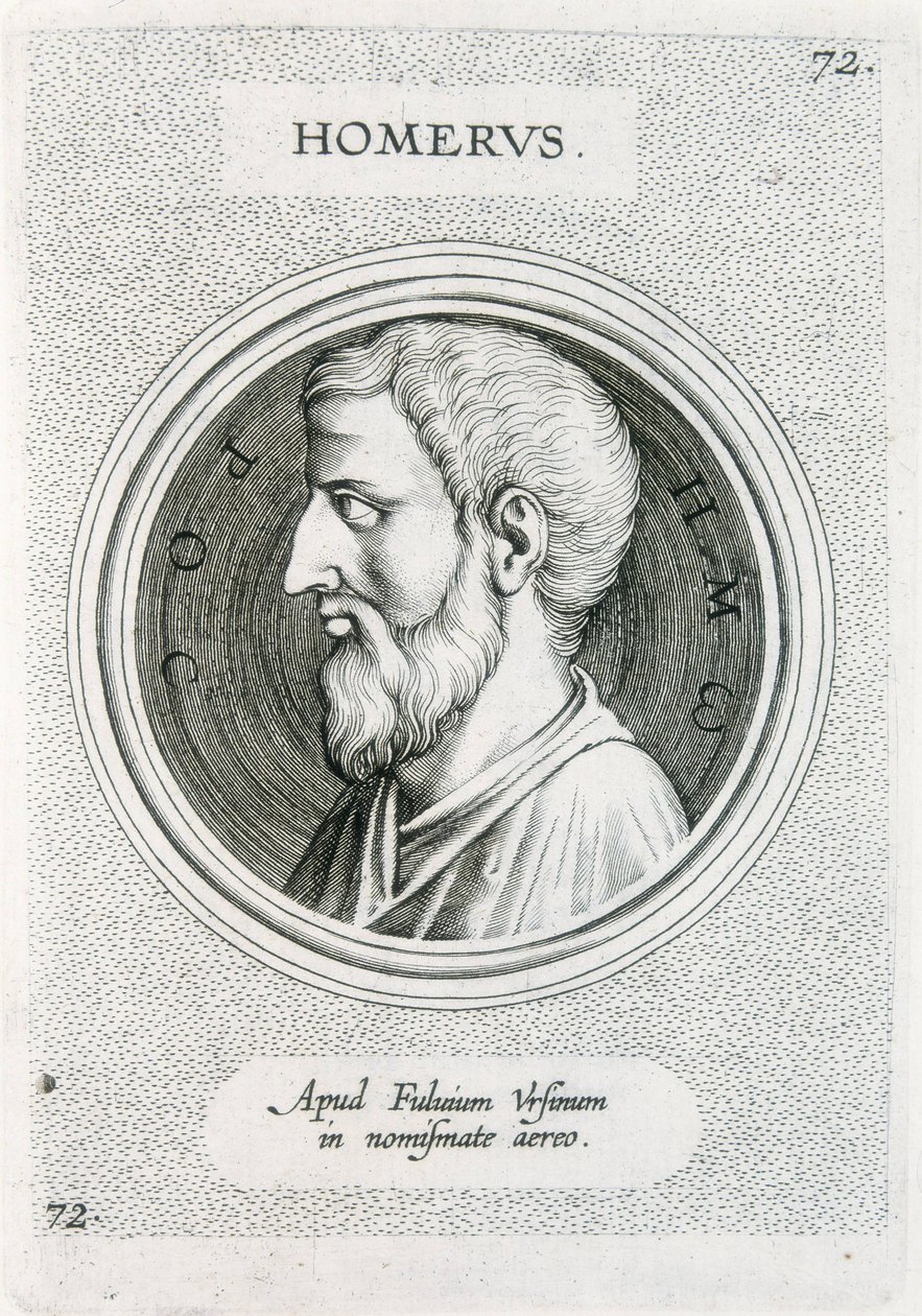 HOMER (9th century BC). Greek writer (engraving) by Unbekannter Künstler