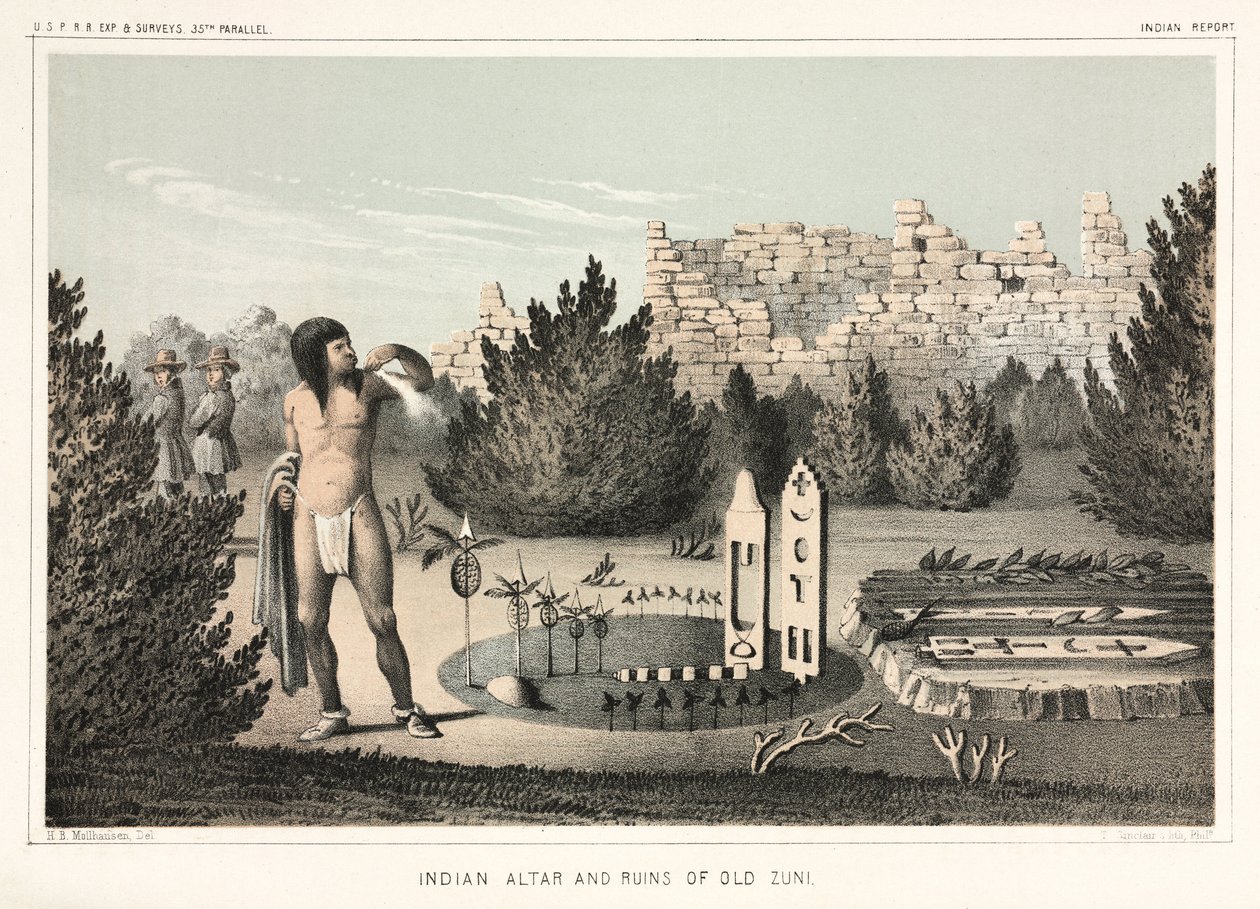 Indian Altar and Ruins of Old Zuni by Unbekannter Künstler