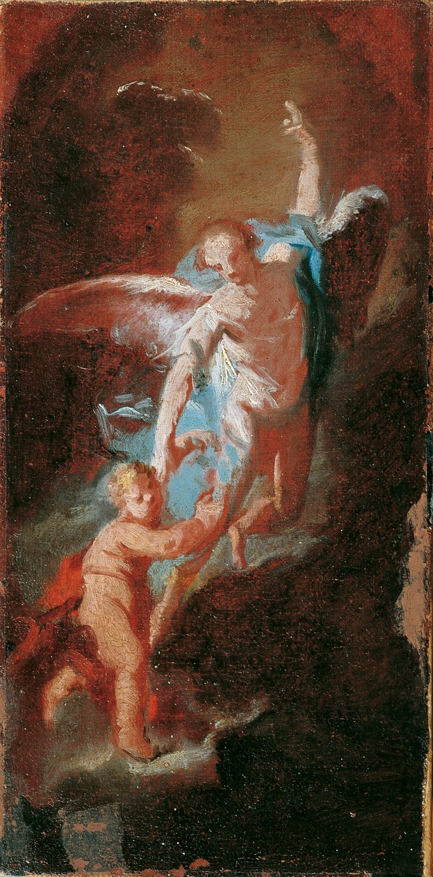 Child with Guardian Angel by Unbekannter Künstler