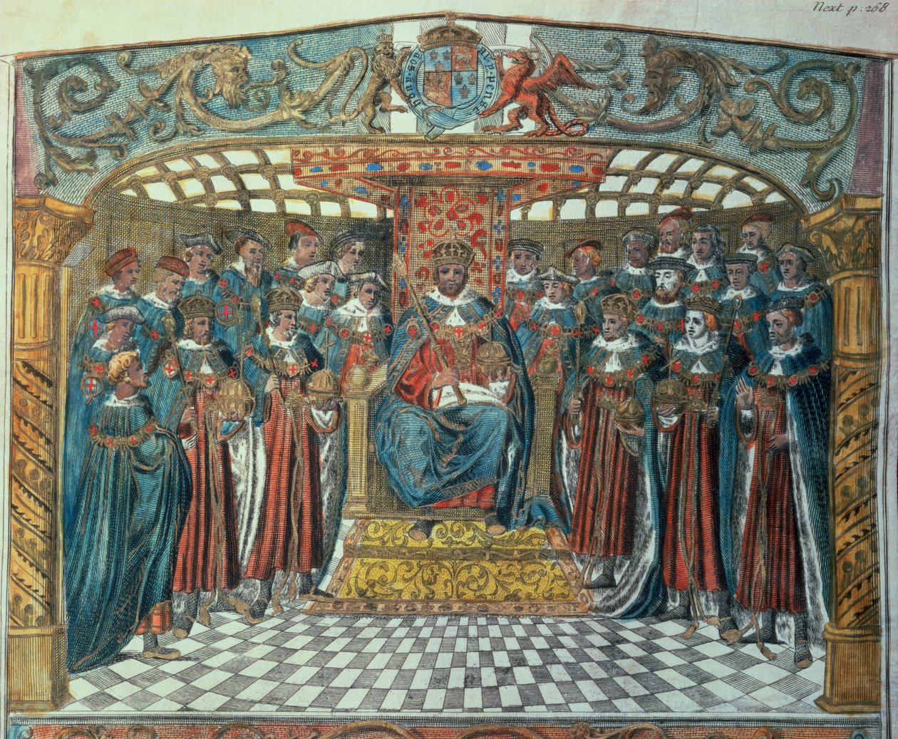 King Richard I and His Barons by Unbekannter Künstler