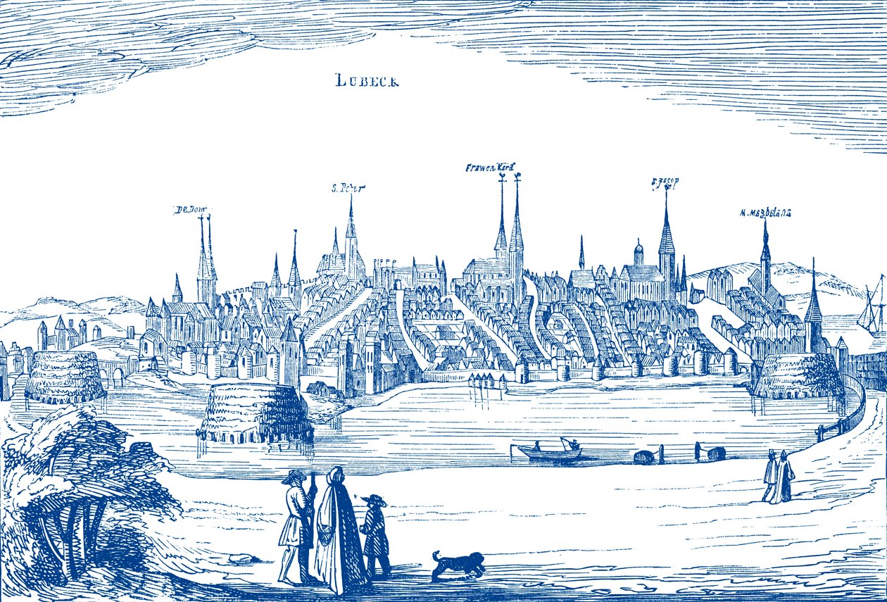 Lübeck and Its Harbour by Unbekannter Künstler