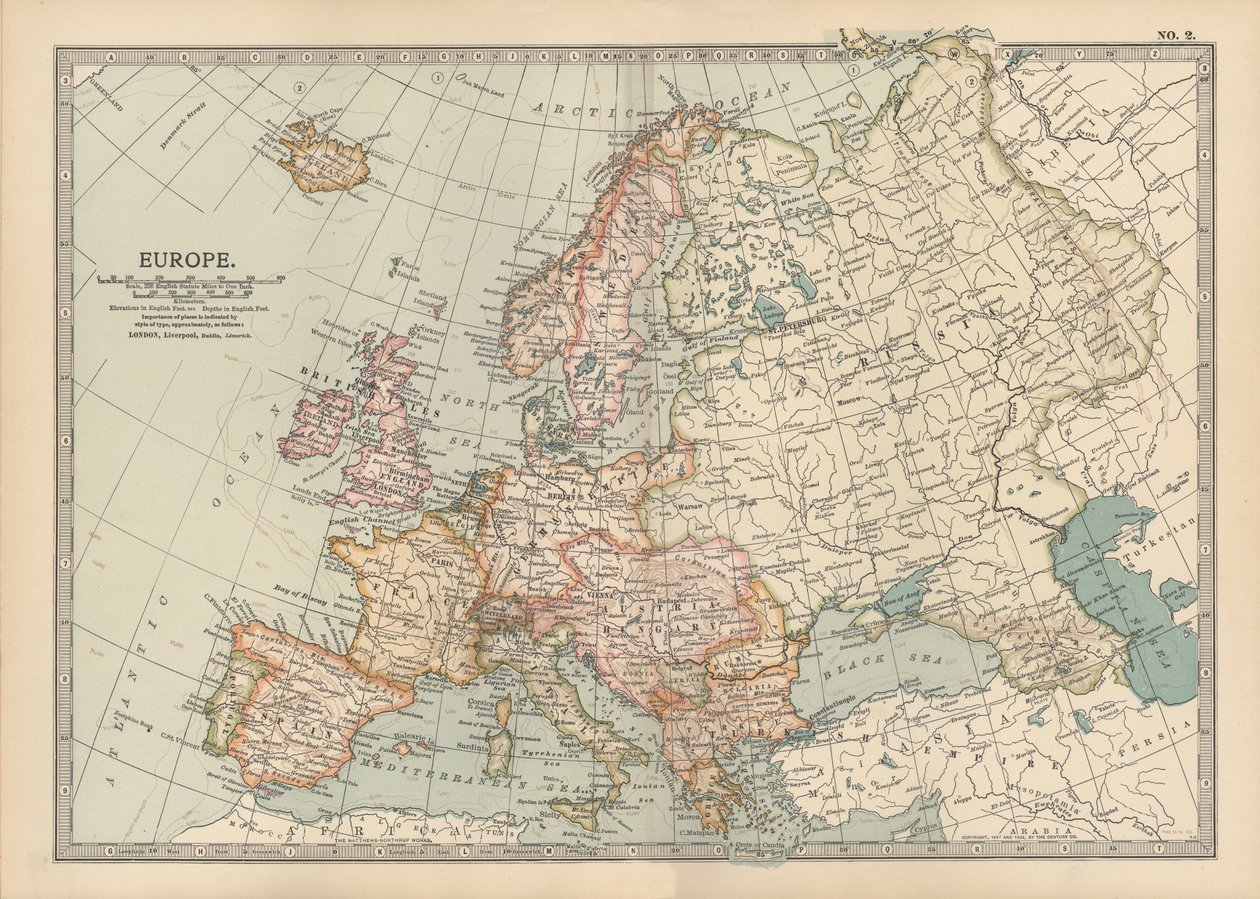 Map of Europe, c.1900 by Unbekannter Künstler