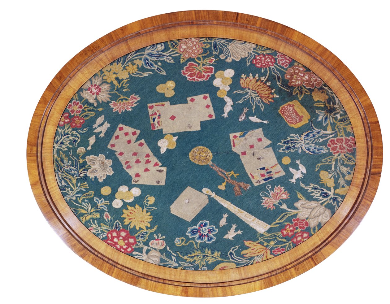 Needlework panel of cards by Unbekannt