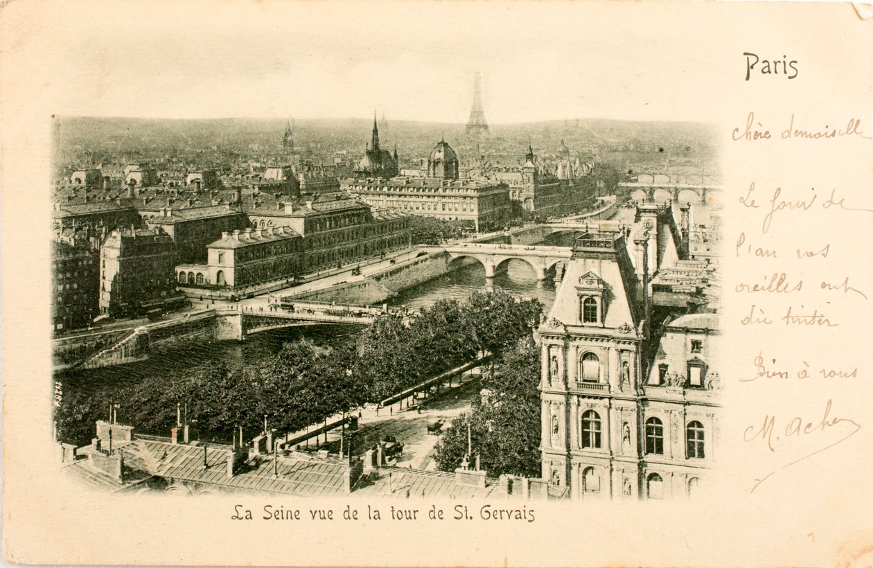 Postcard/Seine from Saint Gervais Tower/Paris/Seine/Ile de France/France by William M. Timlin