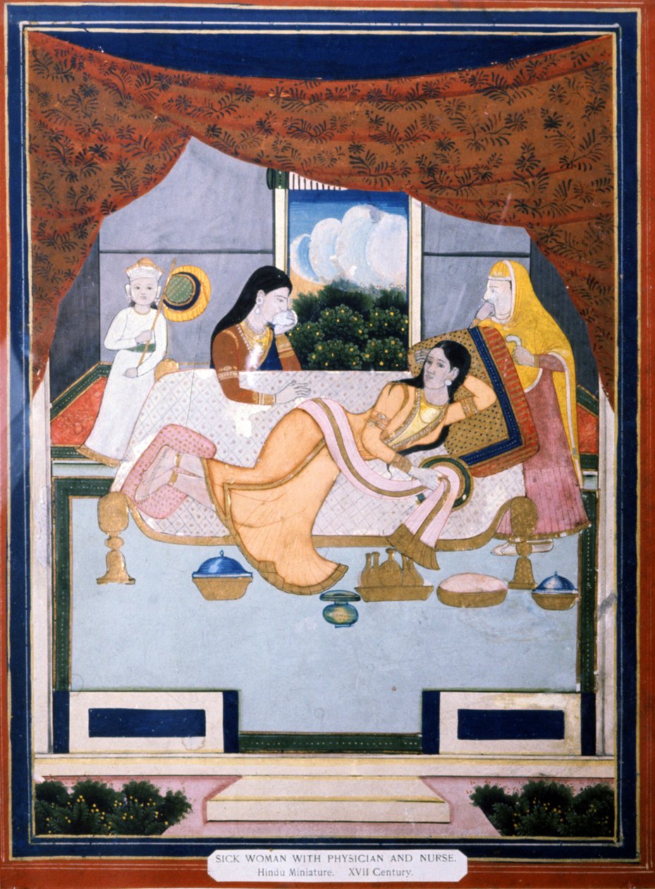 Sick Woman with Doctor and Nurse by Unbekannter Künstler