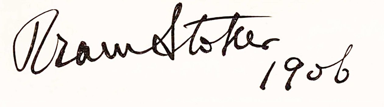 Signature of Bram Stoker by Unbekannt