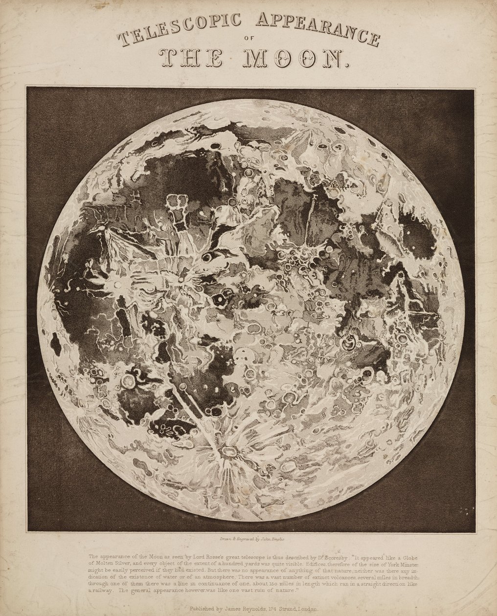 Telescopic Appearance of the Moon, c. 1851 by Unbekannter Künstler