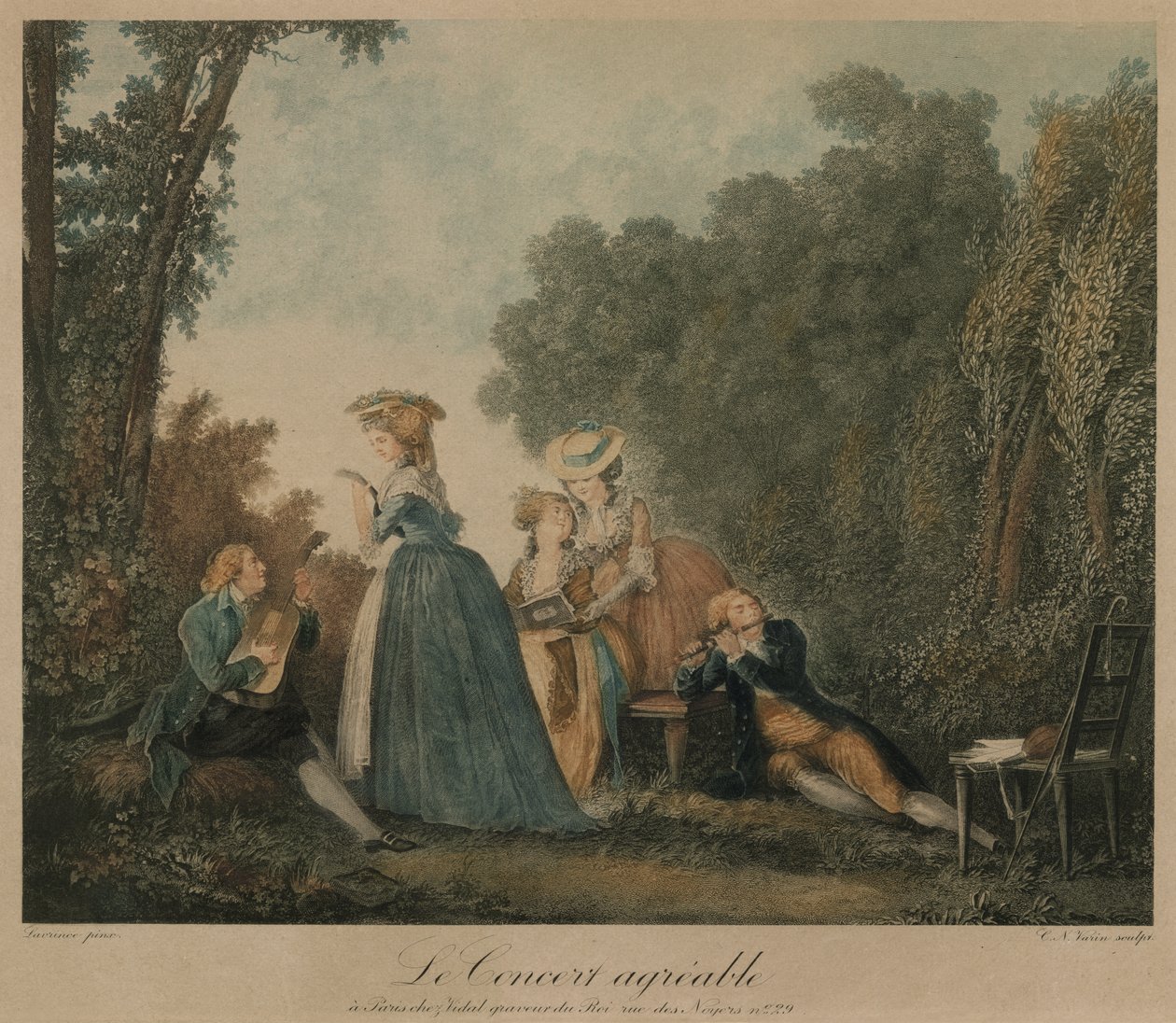 The Pleasant Concert (engraving) by Unbekannter Künstler