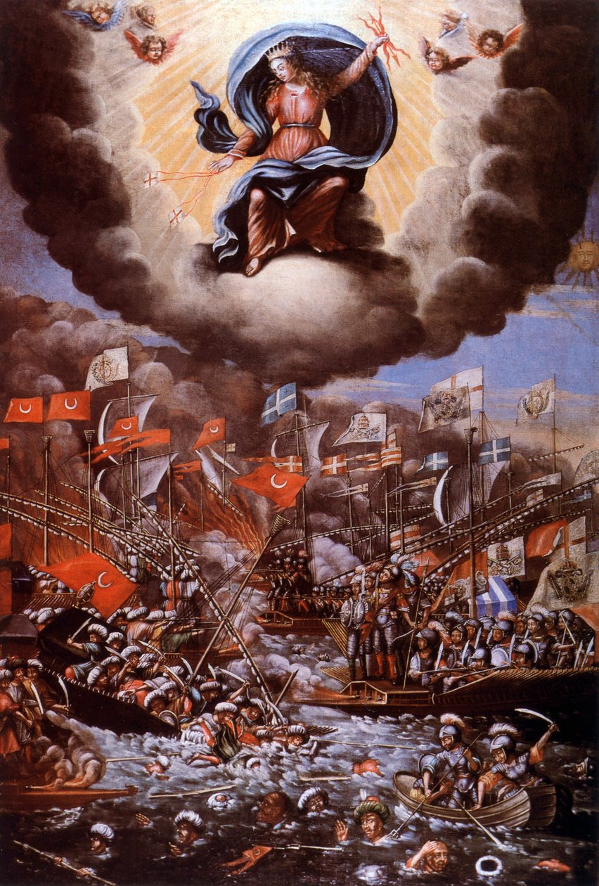 The battle of Lepanto (1571) by Unbekannter Künstler