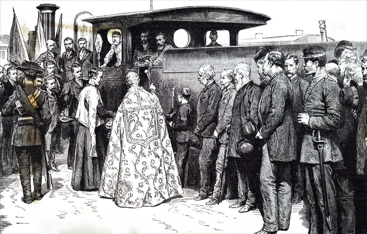 The Blessing of a Train in Spain by Unbekannt
