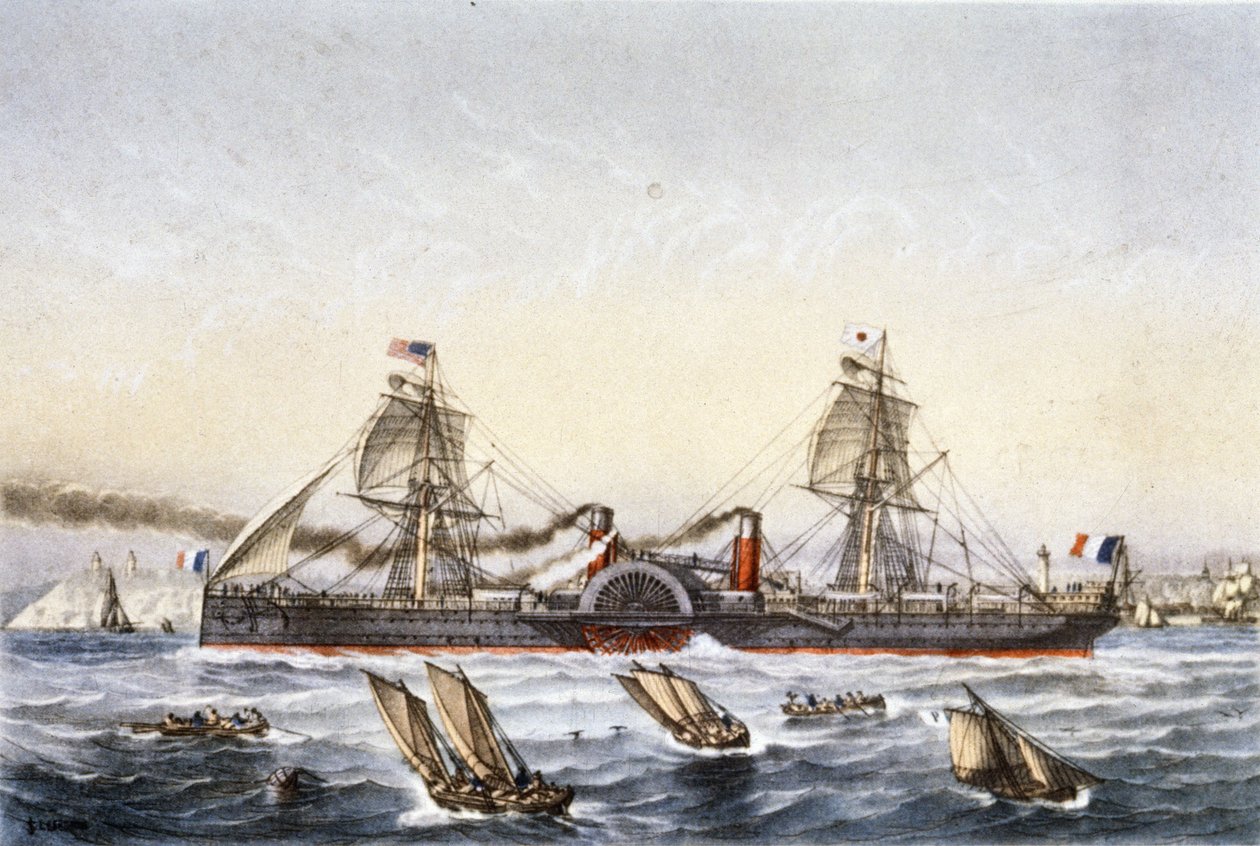 The sailing and steamship Washington by Unbekannter Künstler