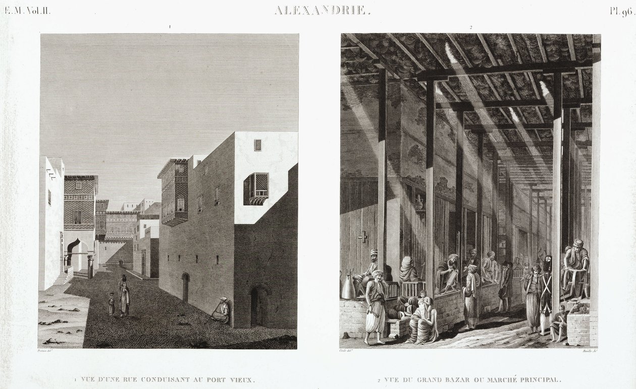Two views of Alexandria, Egypt, c 1798 by Unbekannt