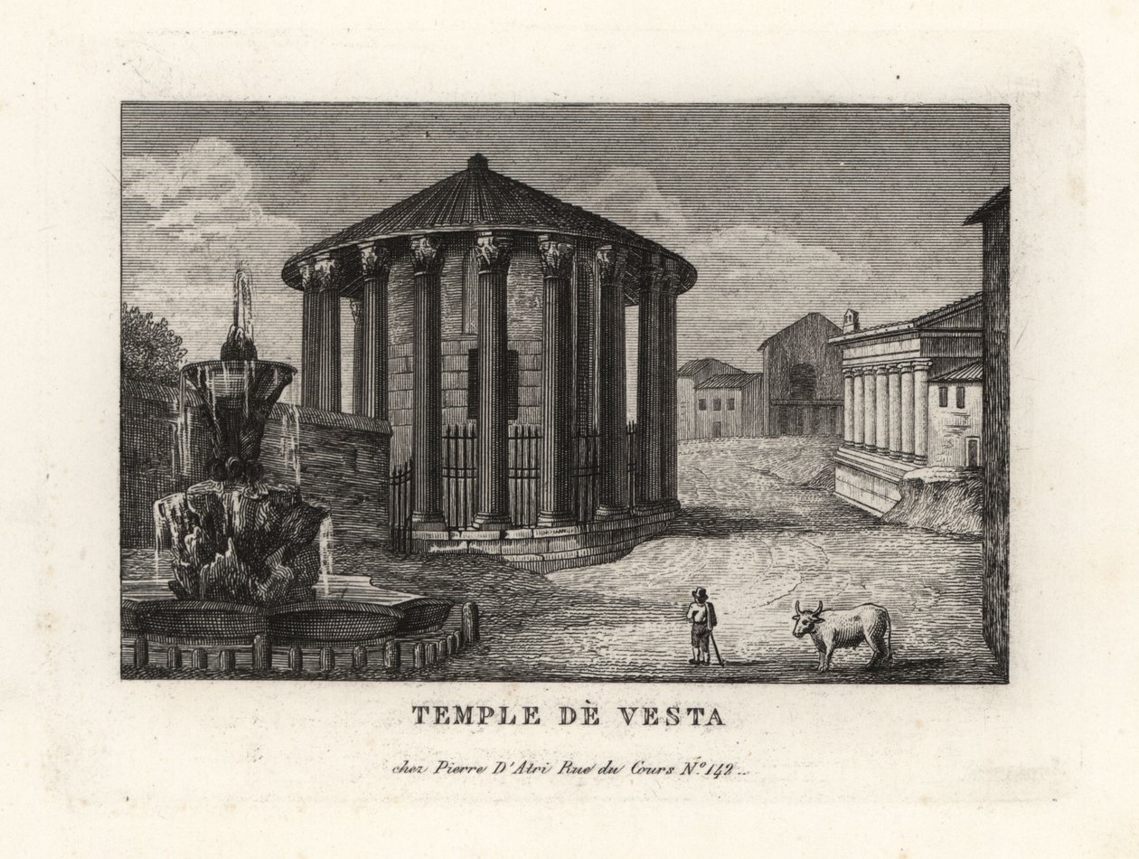 View of the Temple of Vesta, Rome by Unbekannt