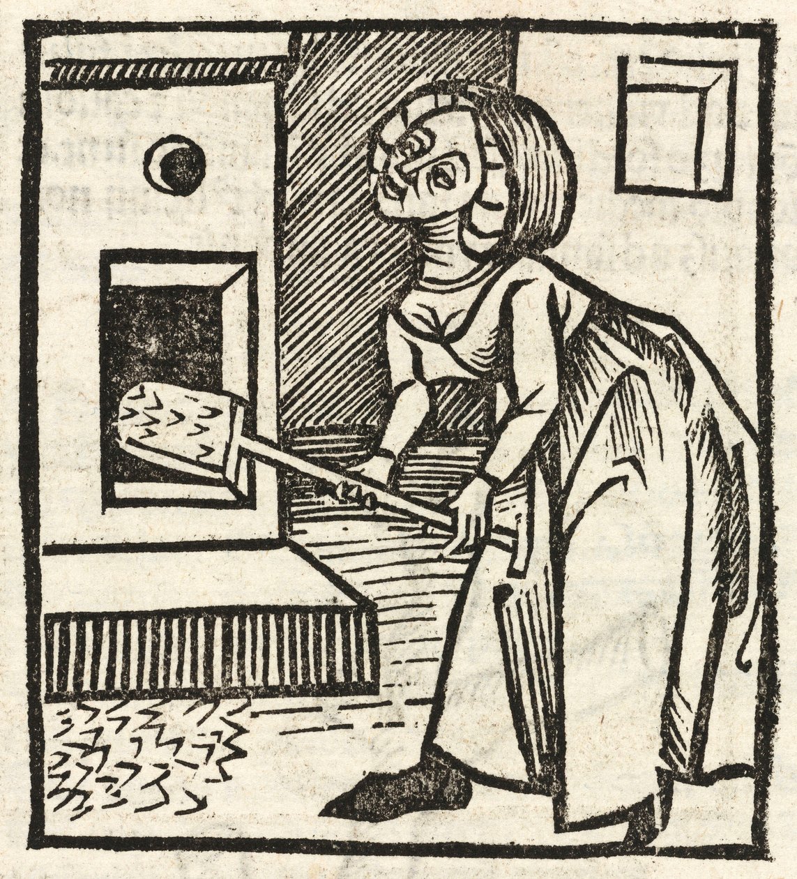 Woman with a shovel by Unbekannt