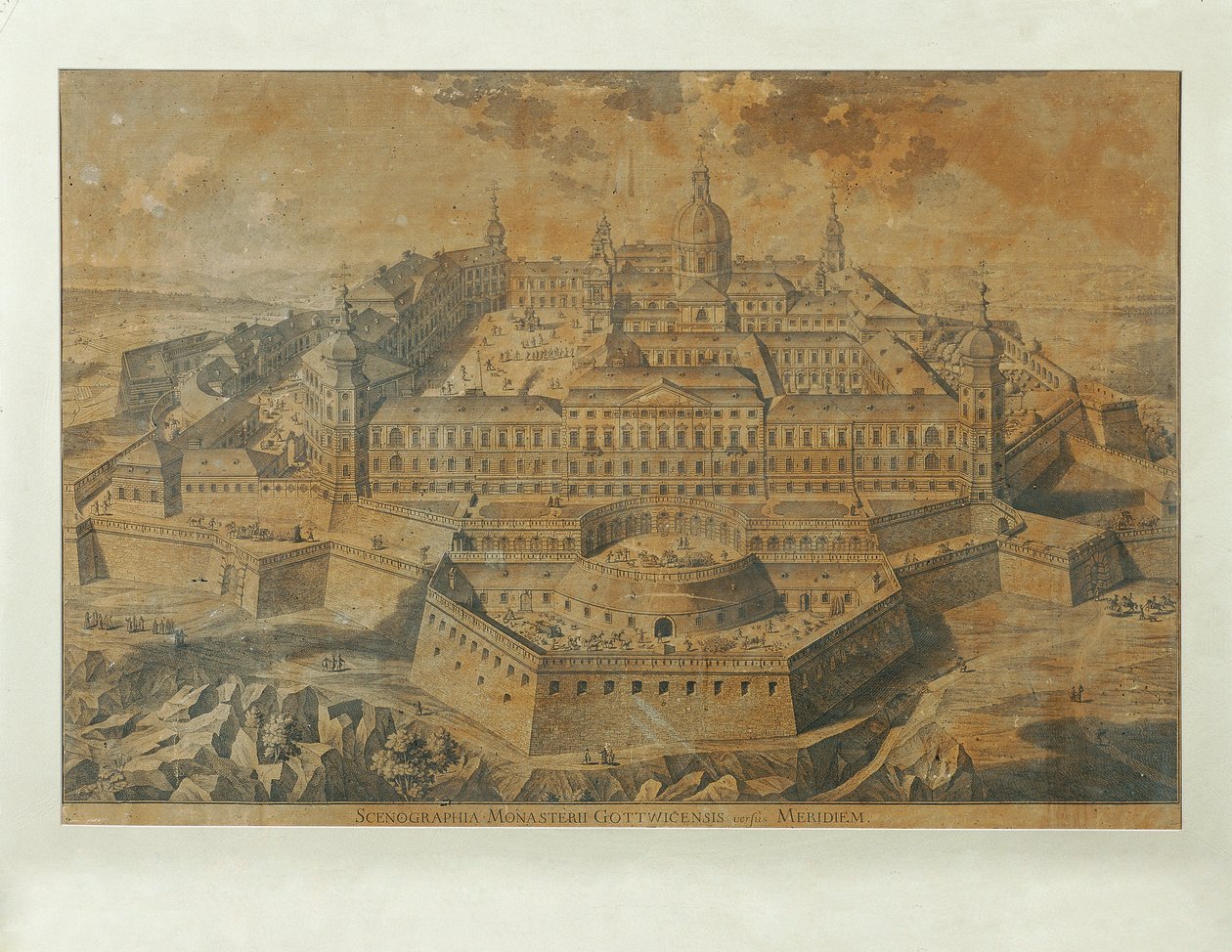 Ideal View of Göttweig Abbey by Unbekannter Stecher