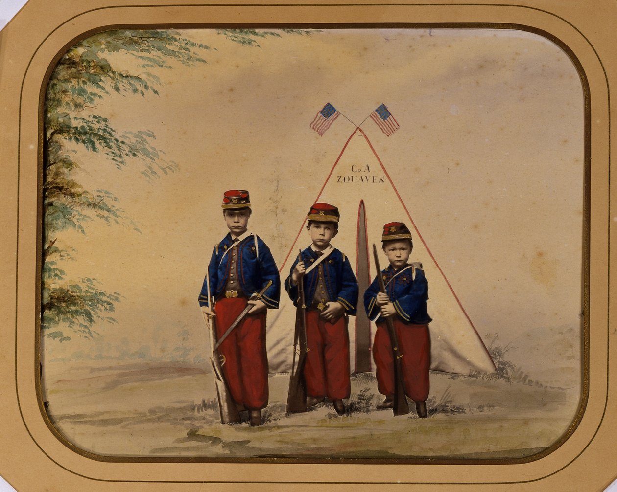 Three Boys in Zouave Costume by Unidentified