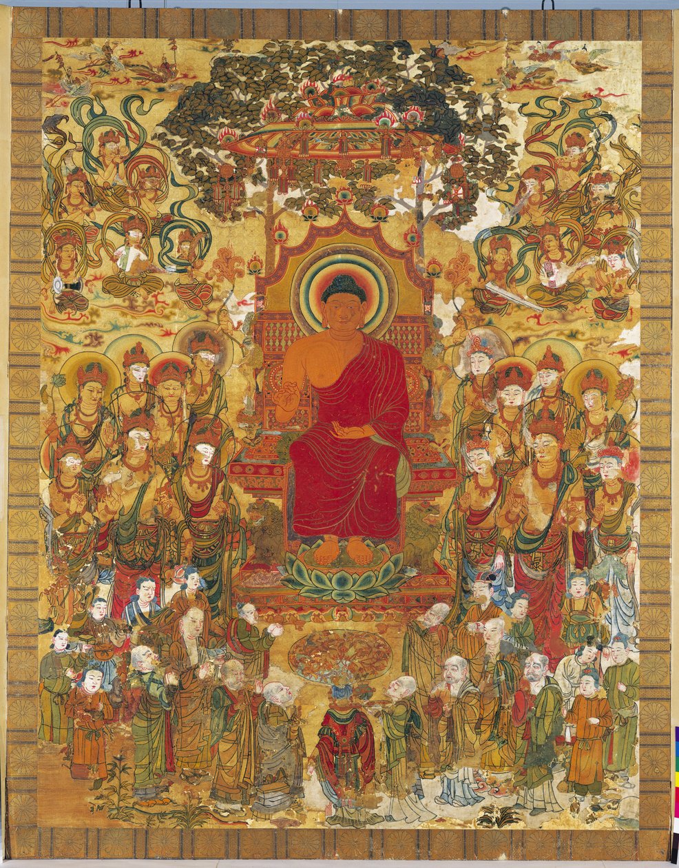 Embroidery Illustrating Sakyamuni Preaching by Unknown