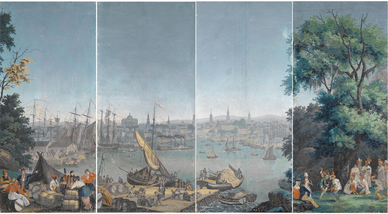 Harbor Scene in Boston by Unknown