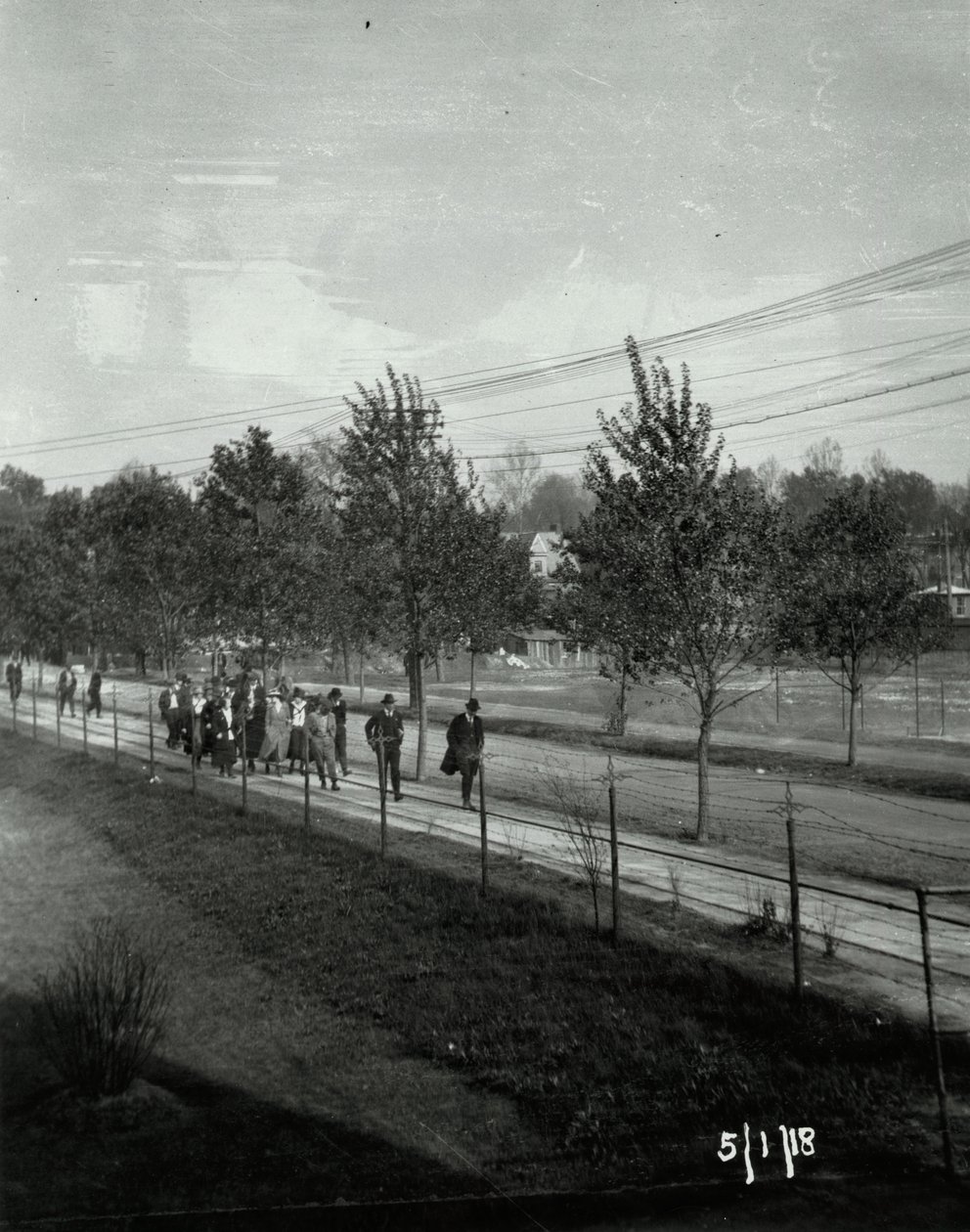 Wagner Electric Company Strike; Group of Men and Women Walking on Sidewalk by Unknown