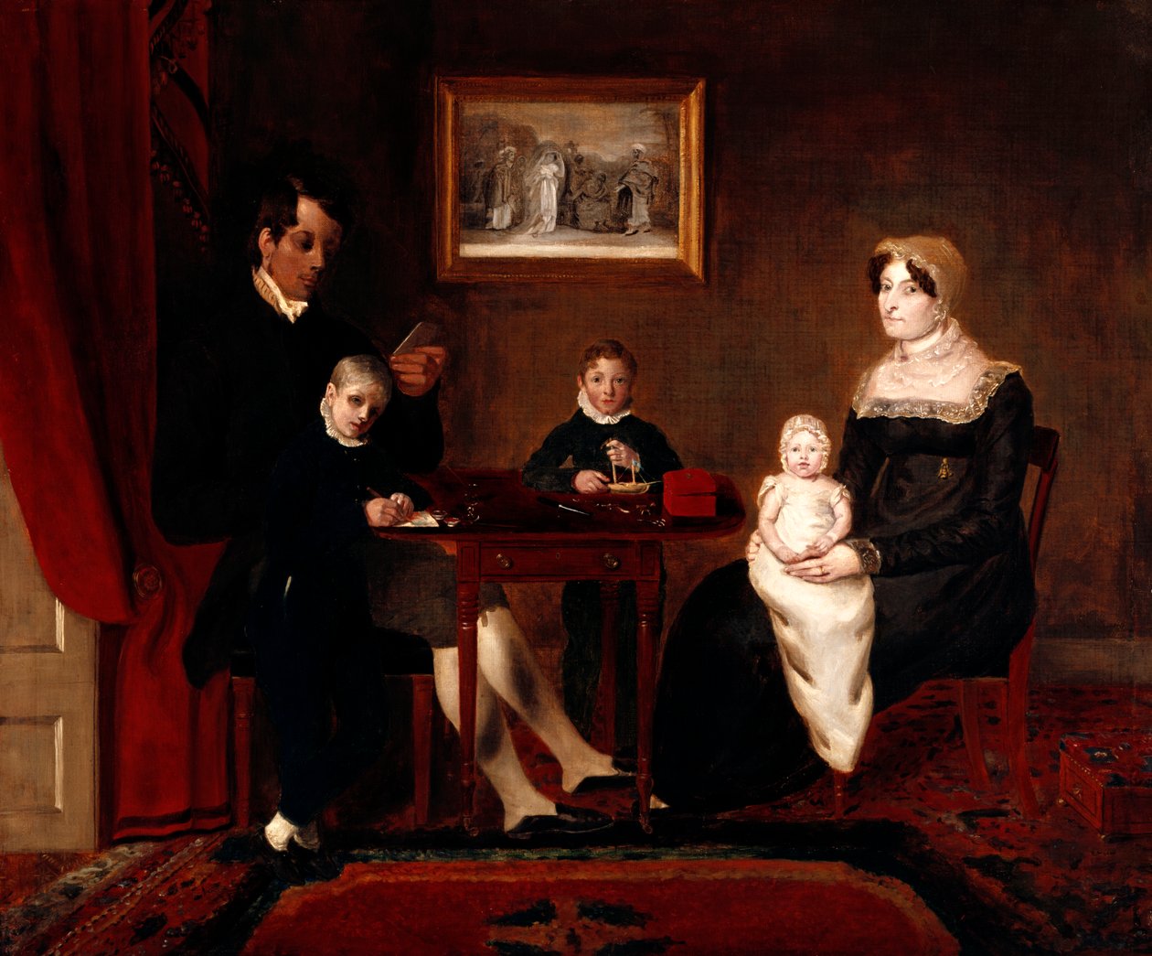 Group Portrait of an Unidentified Family in a Domestic Interior, c.1815-20 by Unbekannt Unbekannt