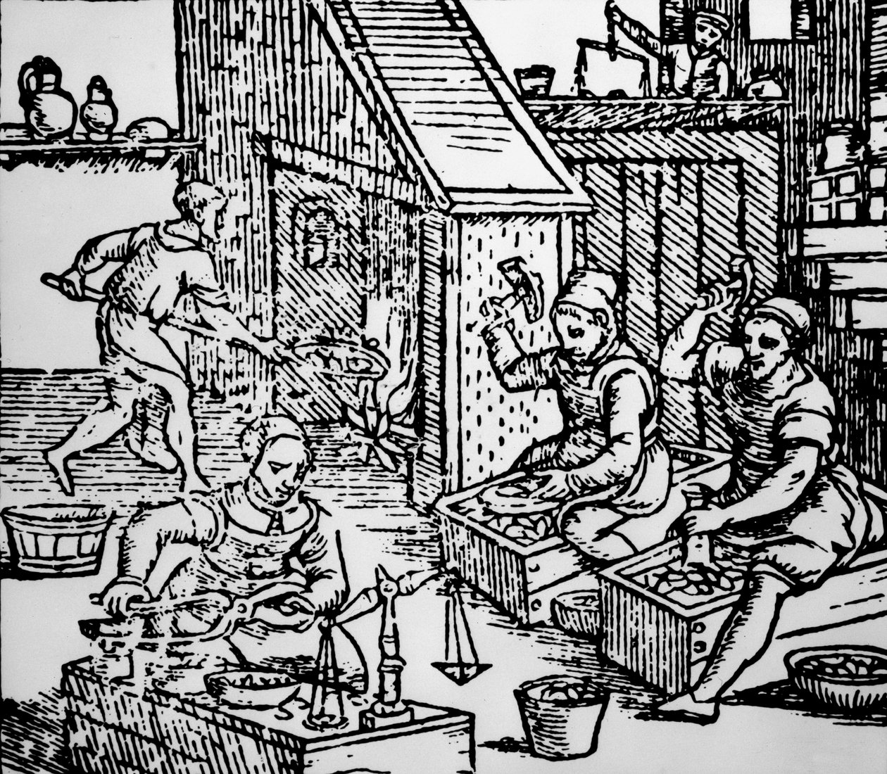 Minting coins with hand-held tools, c.1550 by Unbekannt Unbekannt