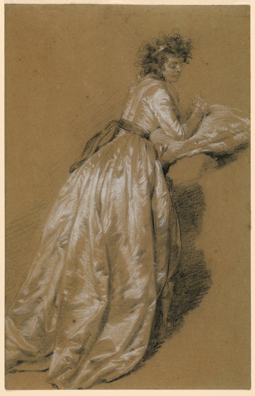 Standing Woman in a White Dress by Unknown