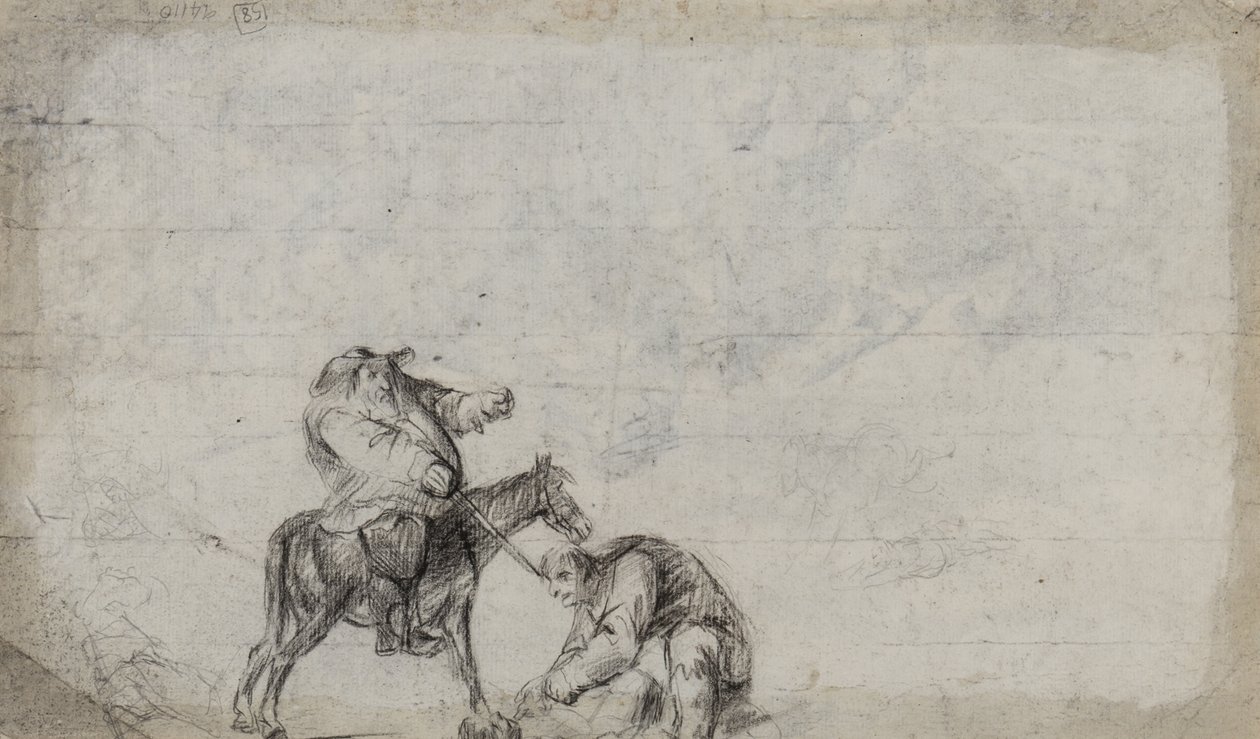 Study associated with Traveller assaulted, possibly Samuel Butler’s Hudibras, c.1790 by Unbekannt Unbekannt