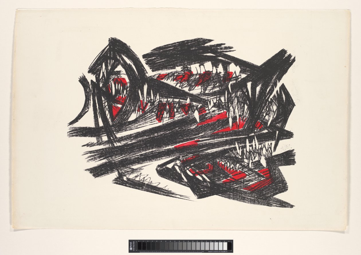 Abstract Composition in Red, Black, and White by Unknown
