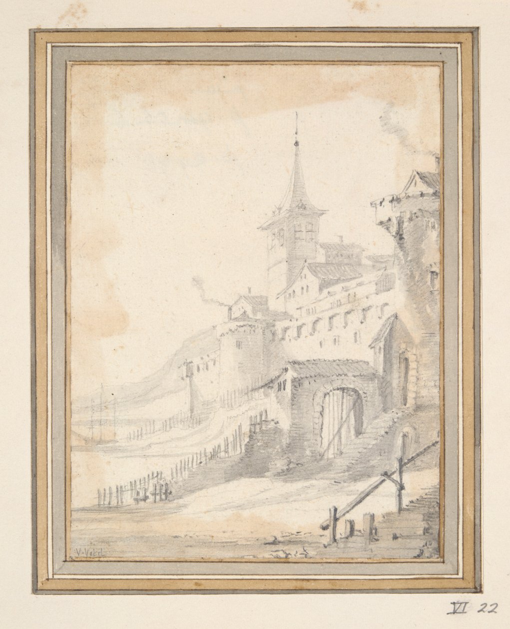 Castle on a River by Unknown