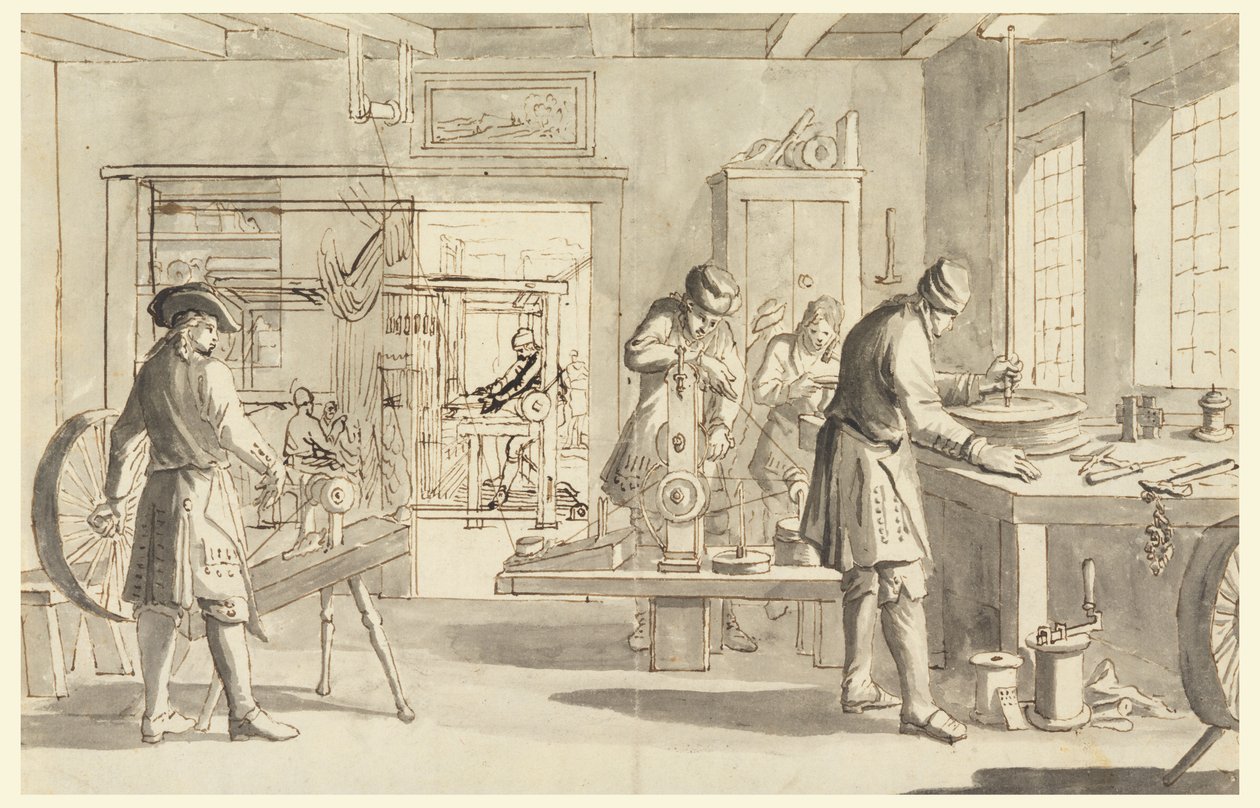 The Interior of a Textile Factory by Unknown