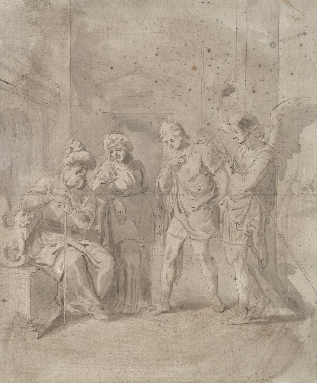 Tobit and the Angel Leaving His Parents by Unknown