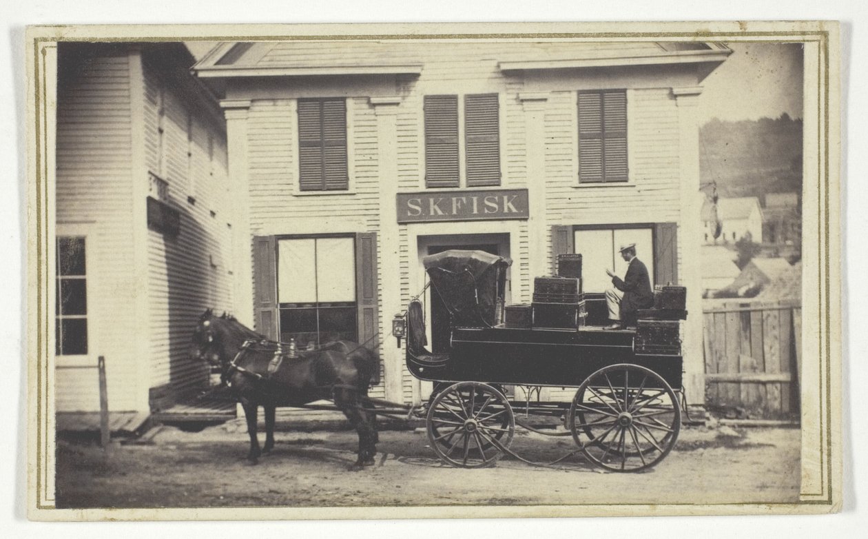 Untitled (S.K. Fisk store with delivery wagon) by Unknown