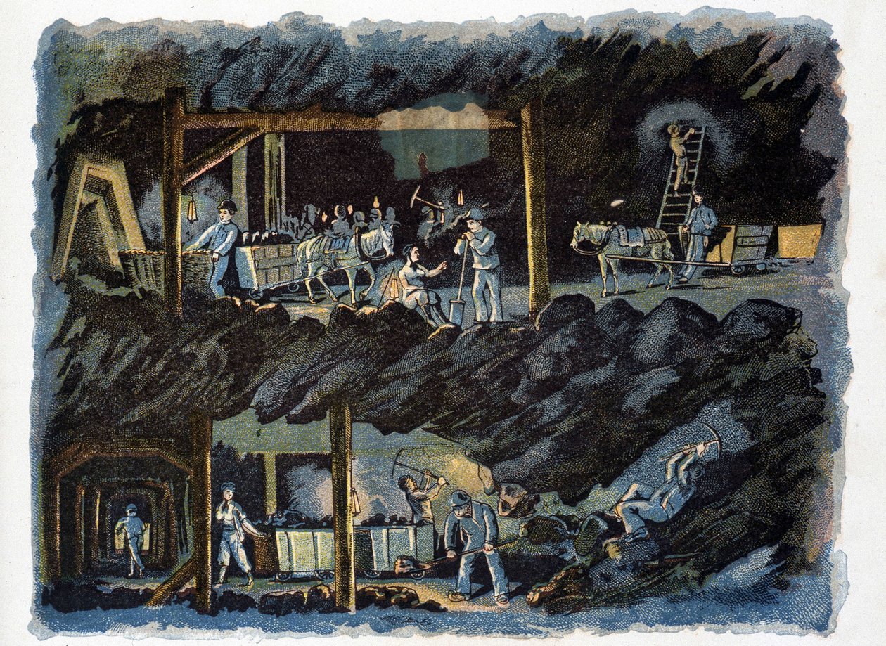 Work in the coal mine by Unknown artist