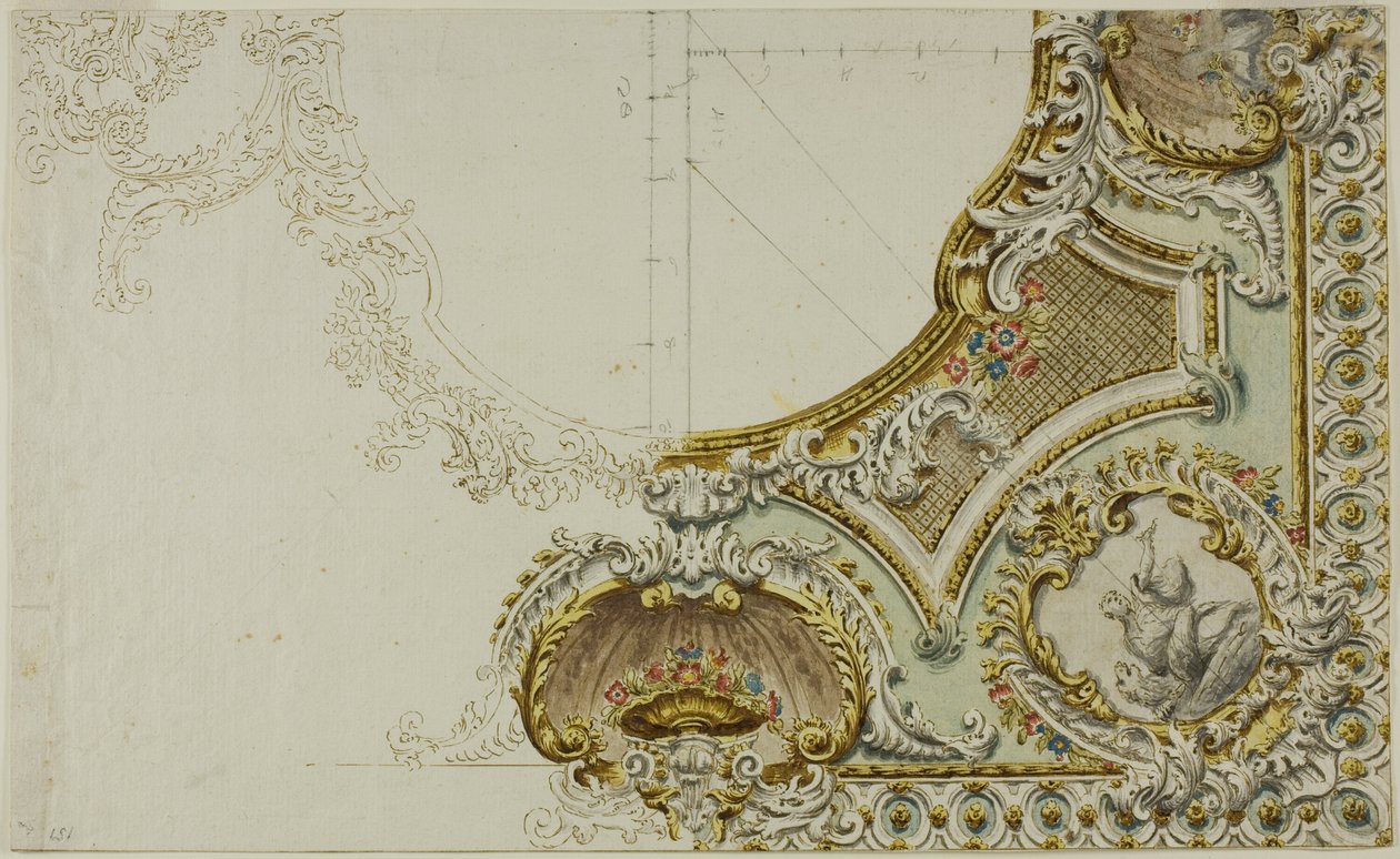 Sketch of Ceiling Decoration by Unknown Italian