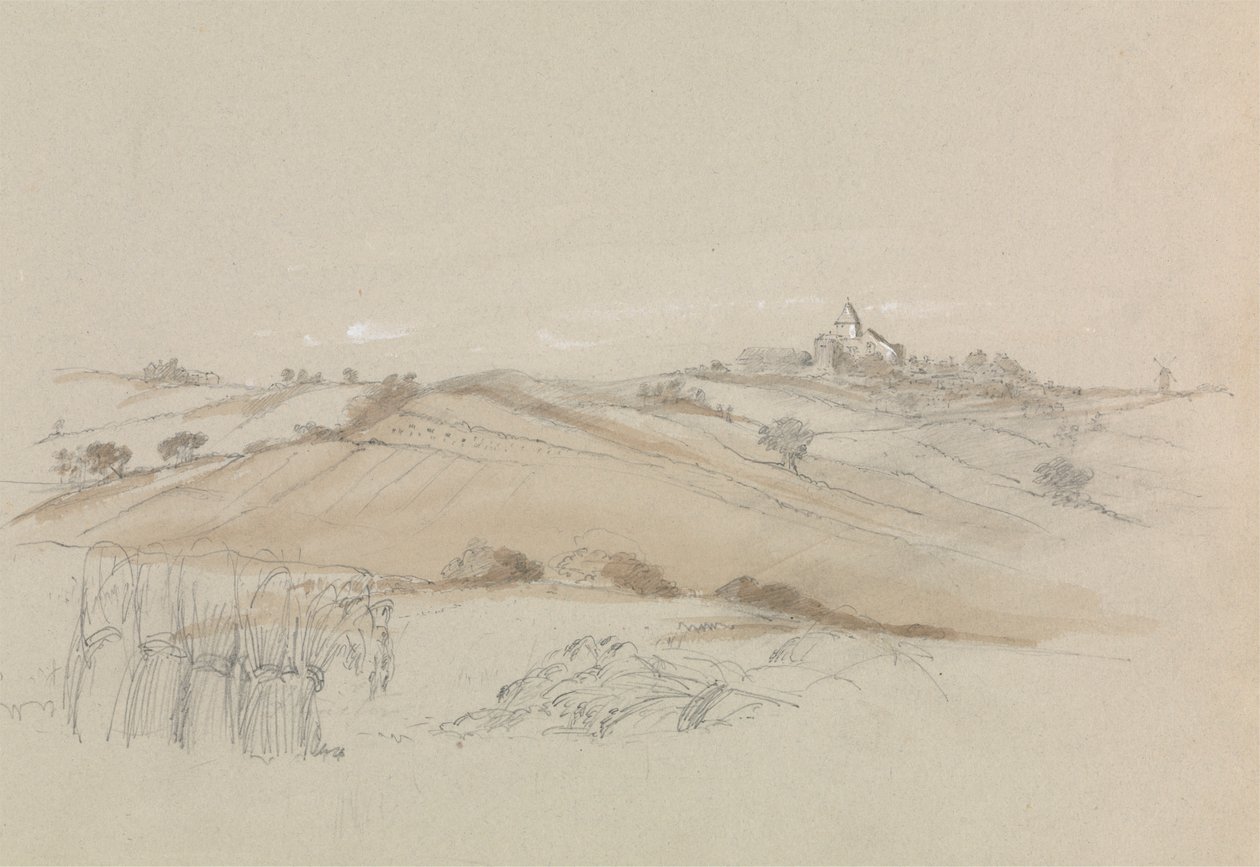 A Field with House in the Distance by Unknown artist