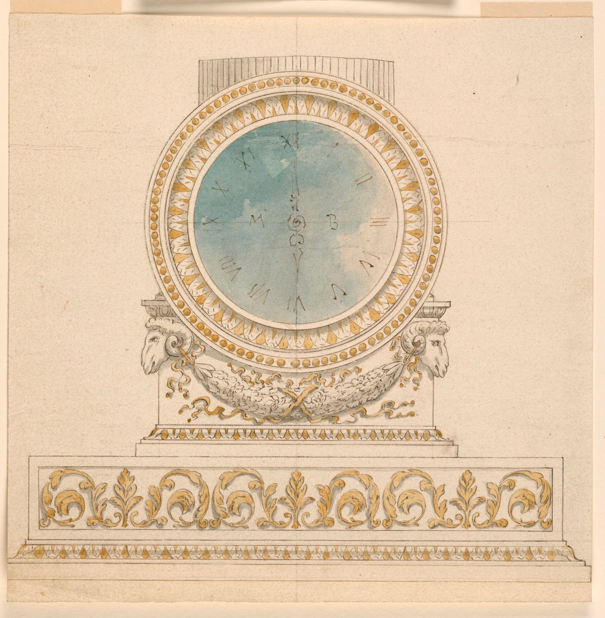 Design for a Clock by Unknown artist