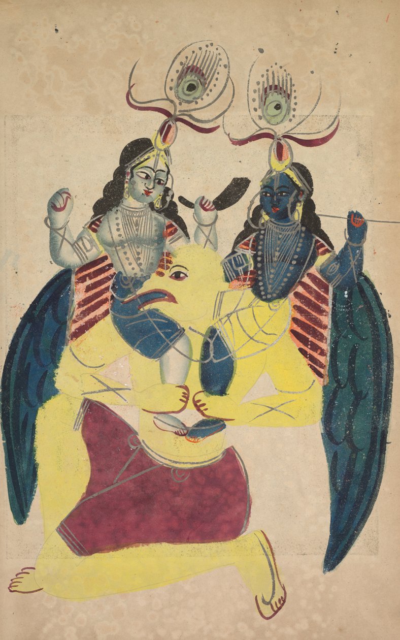 Garuda Carrying Balarama and Krishna (verso) by Unknown artist