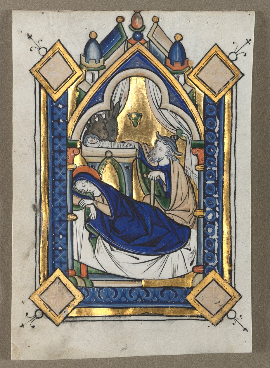Leaf Excised from a Psalter: The Nativity by Unknown artist