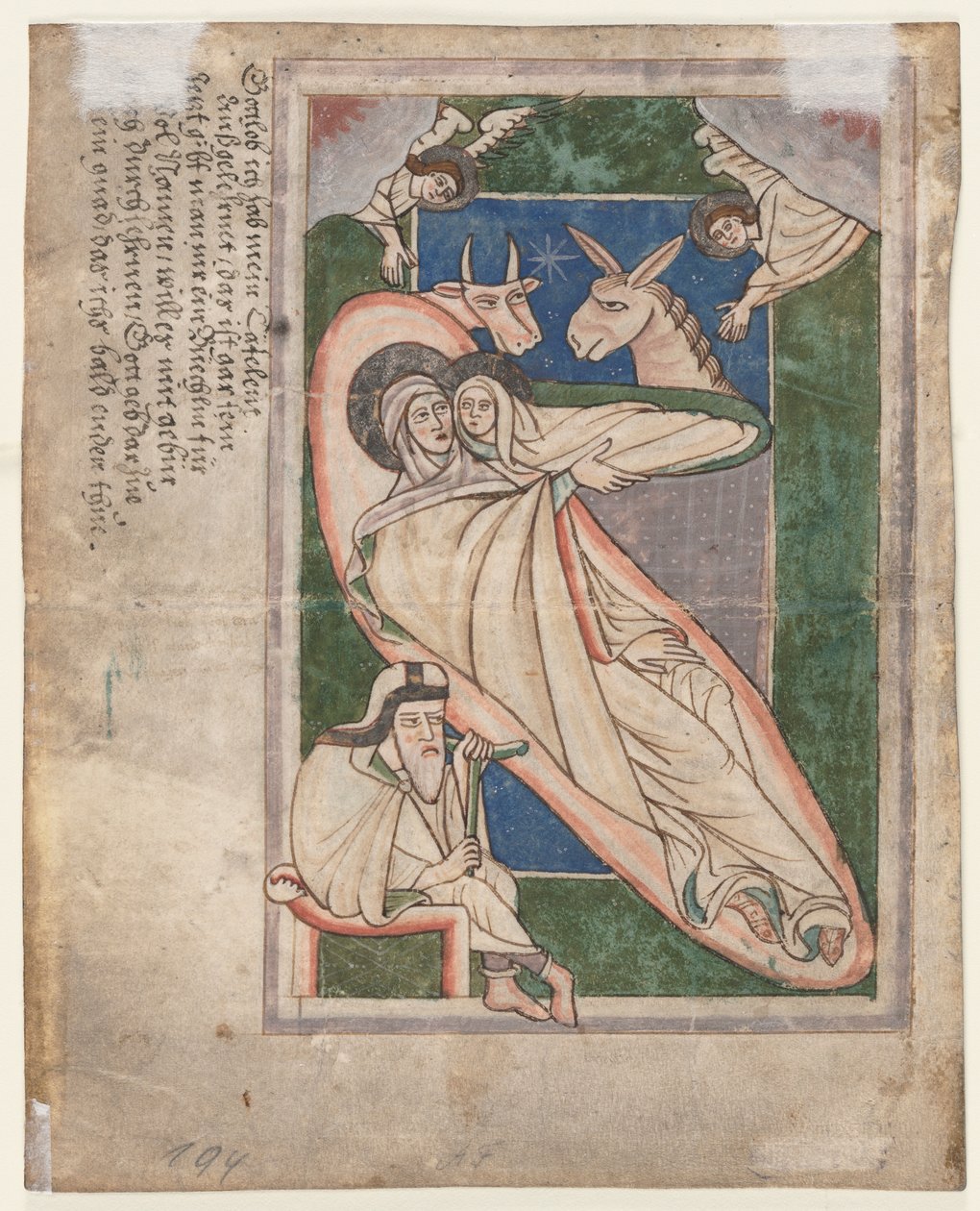 Leaf from a Psalter: Nativity by Unknown artist