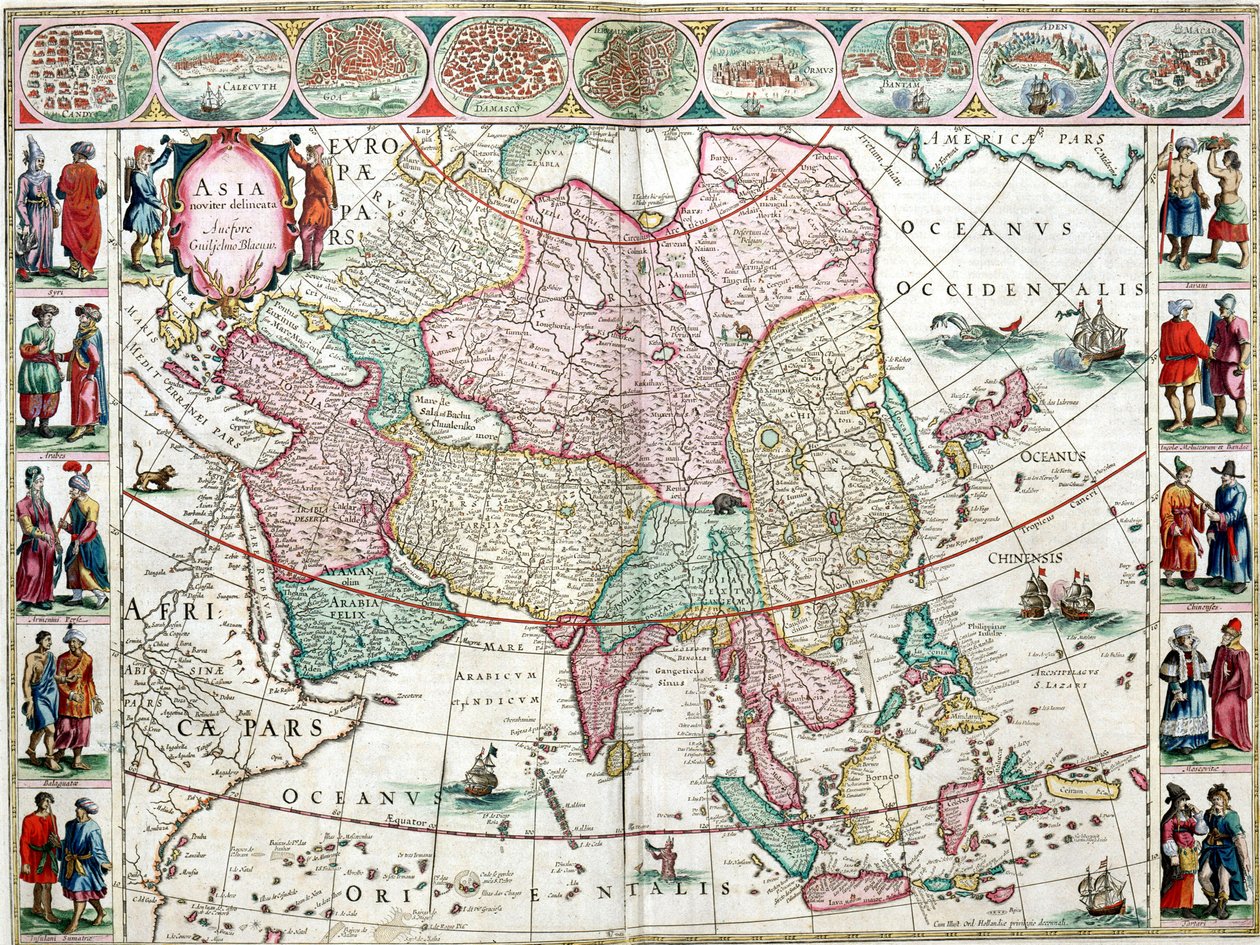 Map of Asia from the Bleau Atlas by Unknown artist
